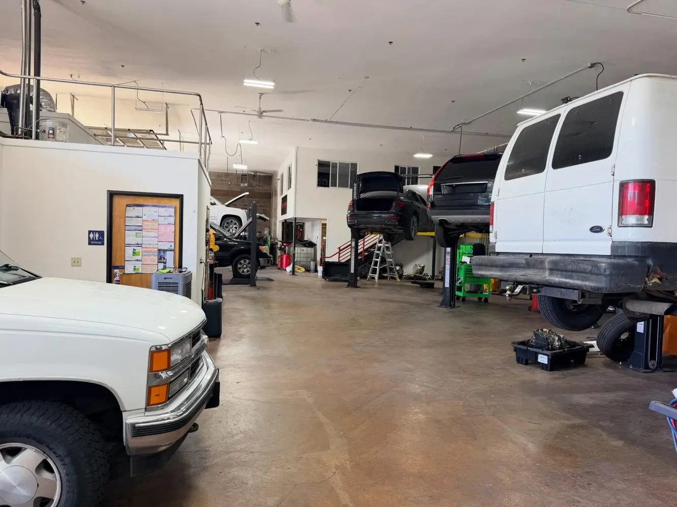 Inside Pure Auto Works repair facility